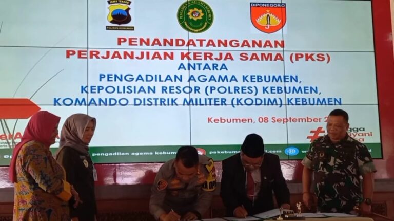 PA Kebumen, Teken MoU Penanganan Perkara Perceraian Bagi Anggota TNI Polri